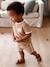 Ensemble bébé tee-shirt + short en éponge rayé bleu+taupe - vertbaudet enfant 