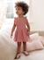 Robe bébé en gaze de coton bretelles à volants vert d'eau+vieux rose - vertbaudet enfant 