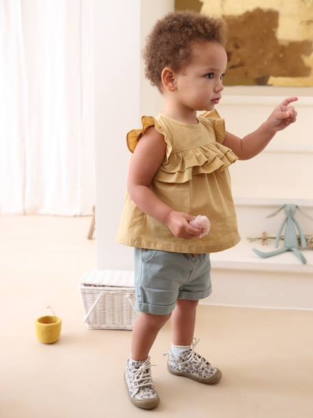 Blouse bébé à volants jaune pâle - vertbaudet enfant 