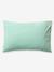 Parure housse de couette enfant et taie d'oreiller en gaze de coton bleu+rose+vert émeraude - vertbaudet enfant 