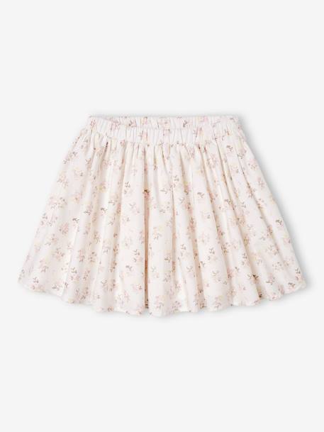 Special Occasion Floral Skirt for Girls ecru+WHITE LIGHT ALL OVER PRINTED - vertbaudet enfant 