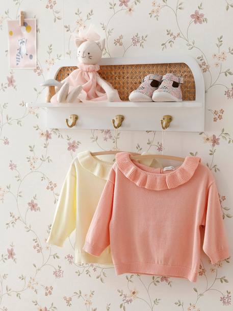 Pull avec collerette bébé jaune pastel+rose pâle - vertbaudet enfant 