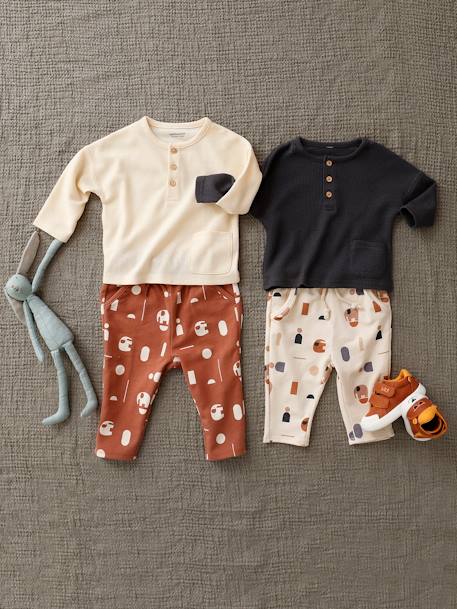 Jumper & Fleece Trouser Combo for Babies GREY DARK SOLID+khaki - vertbaudet enfant 