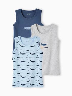 -Pack of 3 "Whales" Tank Tops for Boys