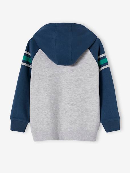 Hooded Sweatshirt, Graphic Motif, Raglan Sleeves, for Boys blue+ink blue+slate blue - vertbaudet enfant 