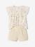 Occasion Wear Outfit: Blouse with Ruffles & Shorts in Cotton Gauze, for Girls ecru - vertbaudet enfant 