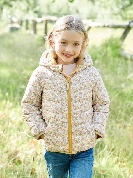 Reversible Lightweight Padded Jacket with Padding in Recycled Polyester,  for Girls, Girls