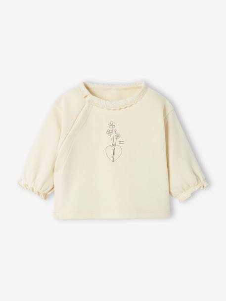 Sweatshirt with Front Opening for Babies ecru - vertbaudet enfant 