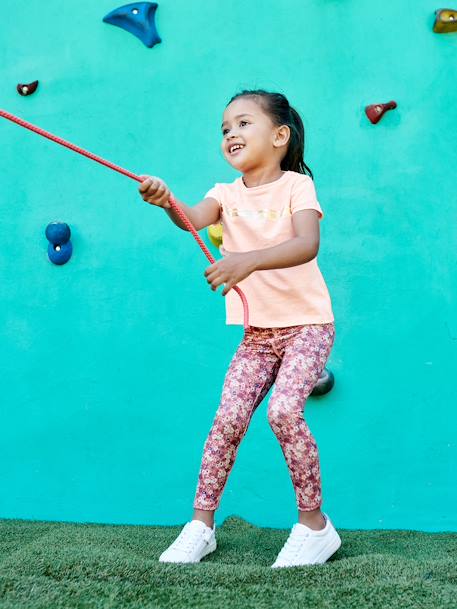 Legging sport imprimé en matière technique fille bleu+terracotta - vertbaudet enfant 
