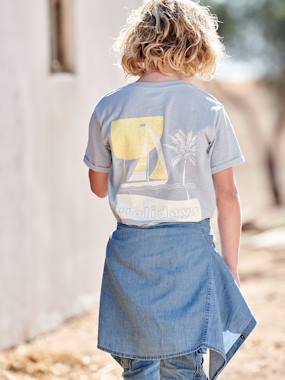 -T-Shirt with Large Boat on the Back, for Boys