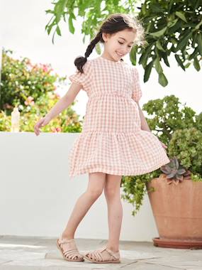 -Frilly Dress with 3/4 Sleeves for Girls