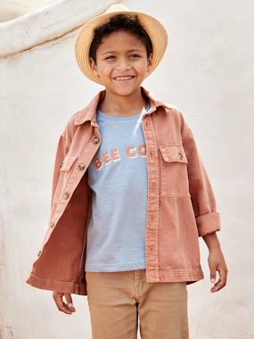 Boys-Shacket in Fabric with Pigment Dye Effect, for Boys