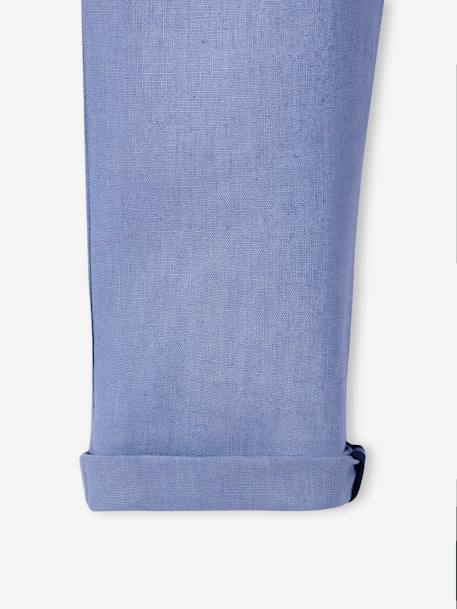 Pantalon garçon cérémonie chino en coton/lin beige+beige clair+bleu+marine foncé+vert sauge - vertbaudet enfant 