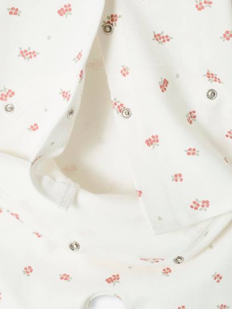 Pack of 2 Sleepsuits in Interlock Fabric, Collar in Cotton Gauze, for Baby Girls sage green - vertbaudet enfant 