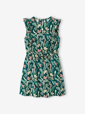 Girls-Printed Dress with Ruffles for Girls