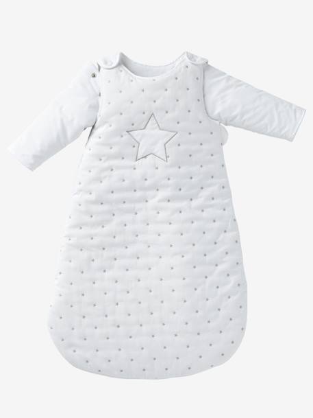 Sleep Bag with Removable Sleeves, Star Shower Theme White - vertbaudet enfant 