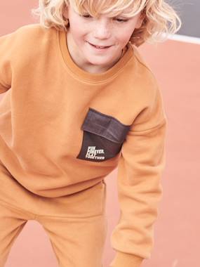 Boys-Sportswear-Sports Sweatshirt with Dual Fabric Pocket for Boys