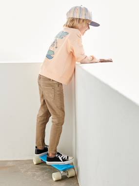 MEDIUM Hip, MorphologiK Slim Leg Coloured Trousers, for Boys  - vertbaudet enfant