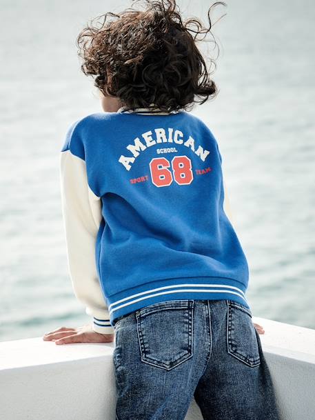 College-Style Jacket with Press Studs for Boys blue - vertbaudet enfant 