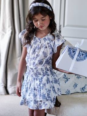 Girls-Occasion Wear Blouse with Poetic Motif, for Girls