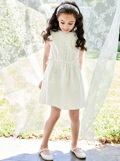 Robe de cérémonie brodée fille écru - vertbaudet enfant 