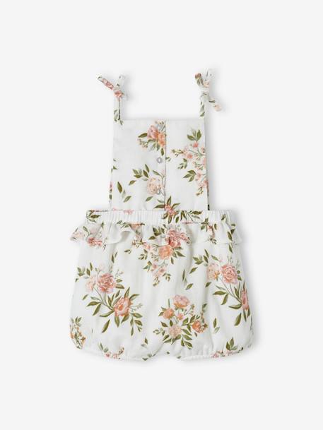 Floral Jumpsuit with Straps, for babies white - vertbaudet enfant 