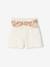Short bébé fille en gaze de coton ceinture imprimée abricot+écru+rose bonbon - vertbaudet enfant 