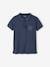 Polo Shirt with 'good vibes' Embroidered on the Chest, for Boys slate blue - vertbaudet enfant 