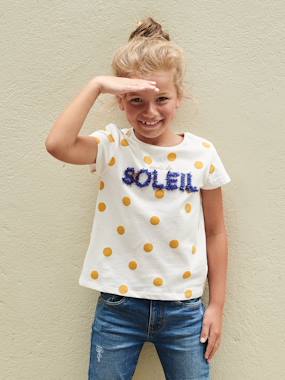 T-shirt imprimé animation relief fille  - vertbaudet enfant
