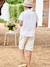 Bermuda garçon cérémonie en coton/lin beige+beige clair+bleu+marine foncé+vert sauge - vertbaudet enfant 