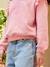 Jean fille large bas effiloché denim bleached+gris+stone - vertbaudet enfant 