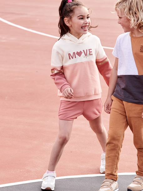 Short sport Basics fille en molleton MARINE FONCE+rose+terracotta - vertbaudet enfant 