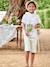 Bermuda garçon cérémonie en coton/lin beige+beige clair+bleu+marine foncé+vert sauge - vertbaudet enfant 
