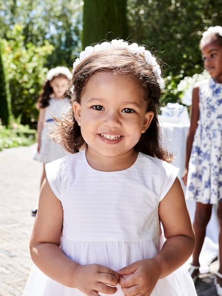 Robe de cérémonie bébé avec tulle blanc - vertbaudet enfant 