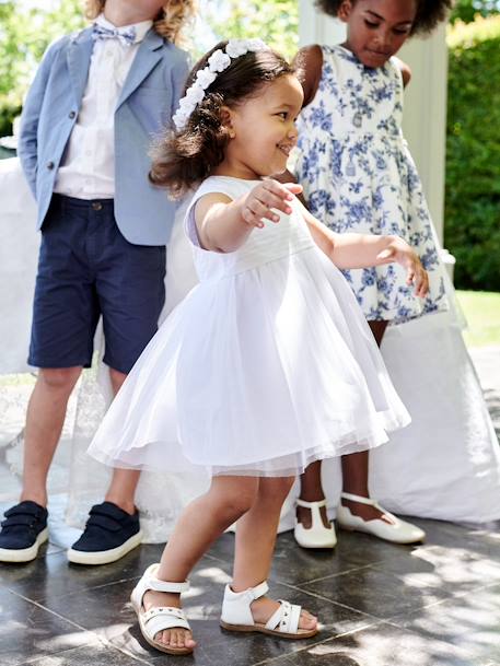 Robe de cérémonie bébé avec tulle blanc - vertbaudet enfant 