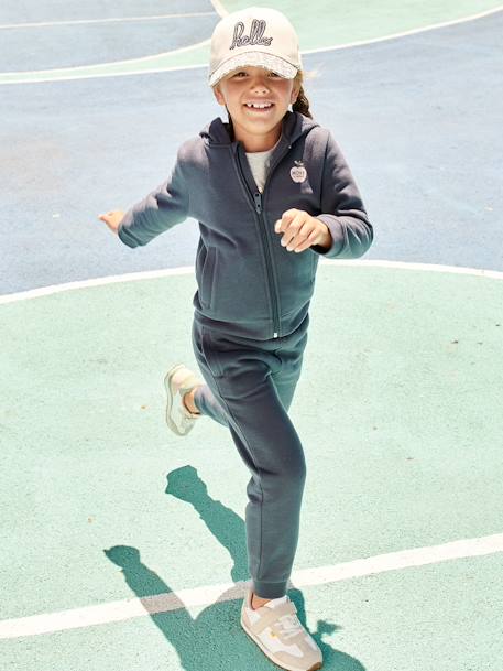 Sweat fille zippé à capuche sport bleu - vertbaudet enfant 