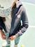 Sweat fille zippé à capuche sport bleu - vertbaudet enfant 