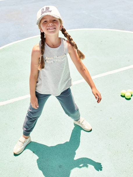 Sports Sleeveless Top for Girls marl grey - vertbaudet enfant 
