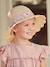 Crochet-Effect Straw-Like Hat with Printed Ribbon for Girls sandy beige - vertbaudet enfant 