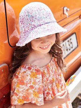 Bucket Hat with Small Flowers Print for Girls  - vertbaudet enfant