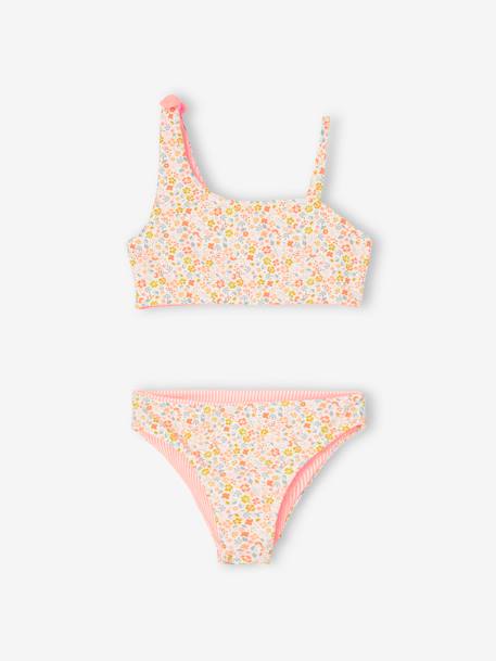 4yrs, 6yrs REVERSIBLE Waverly Bikini in Sugar Coral – Droplets.