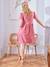 Dual Fabric Wrap-Over Dress, Maternity & Nursing old rose - vertbaudet enfant 