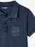 Polo Shirt with 'good vibes' Embroidered on the Chest, for Boys slate blue - vertbaudet enfant 