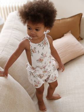 -Floral Jumpsuit with Straps, for babies