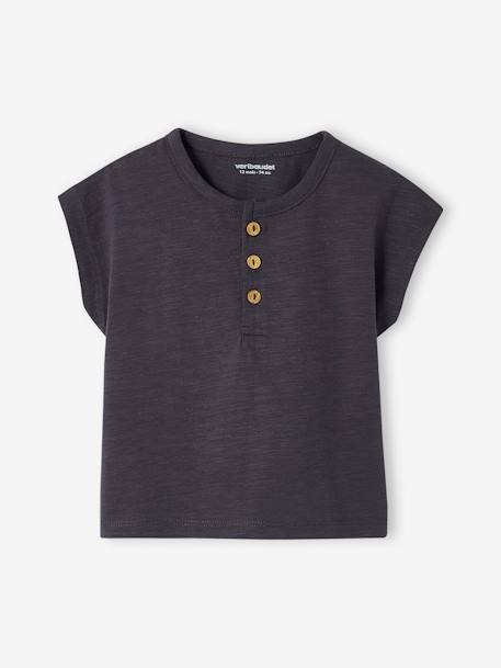 Striped T-Shirt & Dungarees Combo for Babies ecru - vertbaudet enfant 
