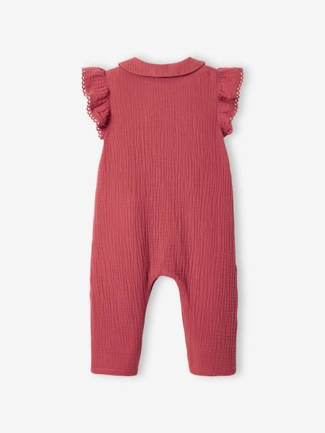 Cotton Gauze Jumpsuit for Babies terracotta - vertbaudet enfant 