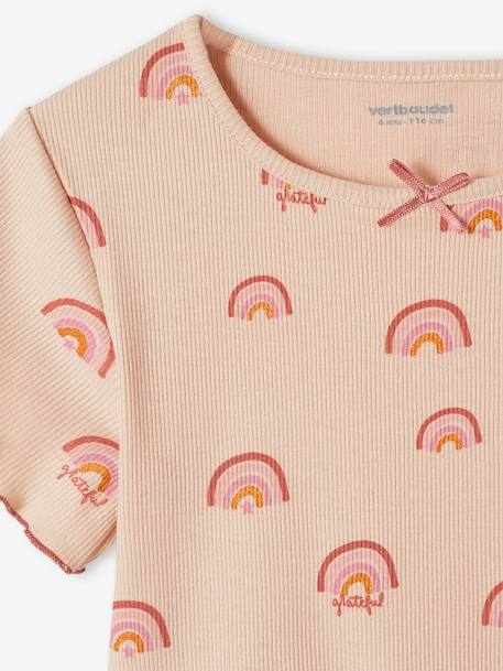 Pack of 2 Pyjamas in Printed Rib Knit, for Girls rosy - vertbaudet enfant 