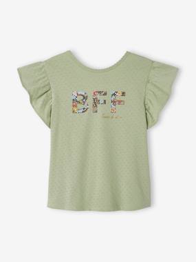 -Fancy T-Shirt with Ruffles on the Sleeves, for Girls