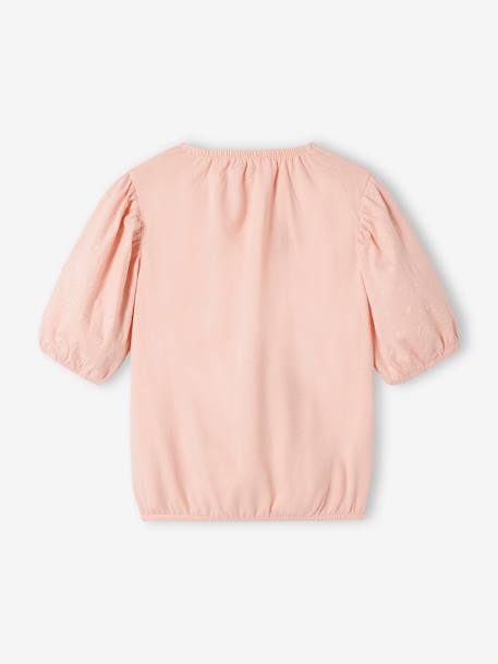 Openwork Blouse for Girls pale pink - vertbaudet enfant 