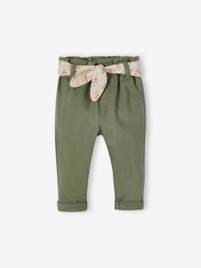Pantalon paperbag bébé avec ceinture  - vertbaudet enfant